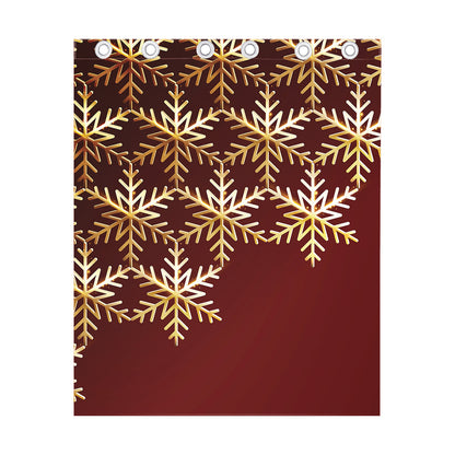 Golden Snowflake Print Curtain