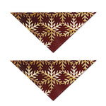 Golden Snowflake Print Dog Bandana