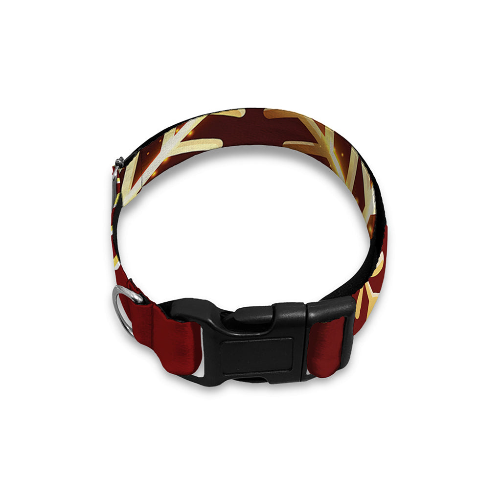 Golden Snowflake Print Dog Collar
