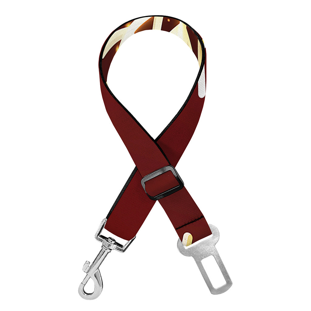 Golden Snowflake Print Dog Seat Belt