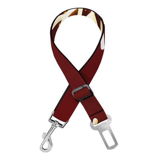 Golden Snowflake Print Dog Seat Belt