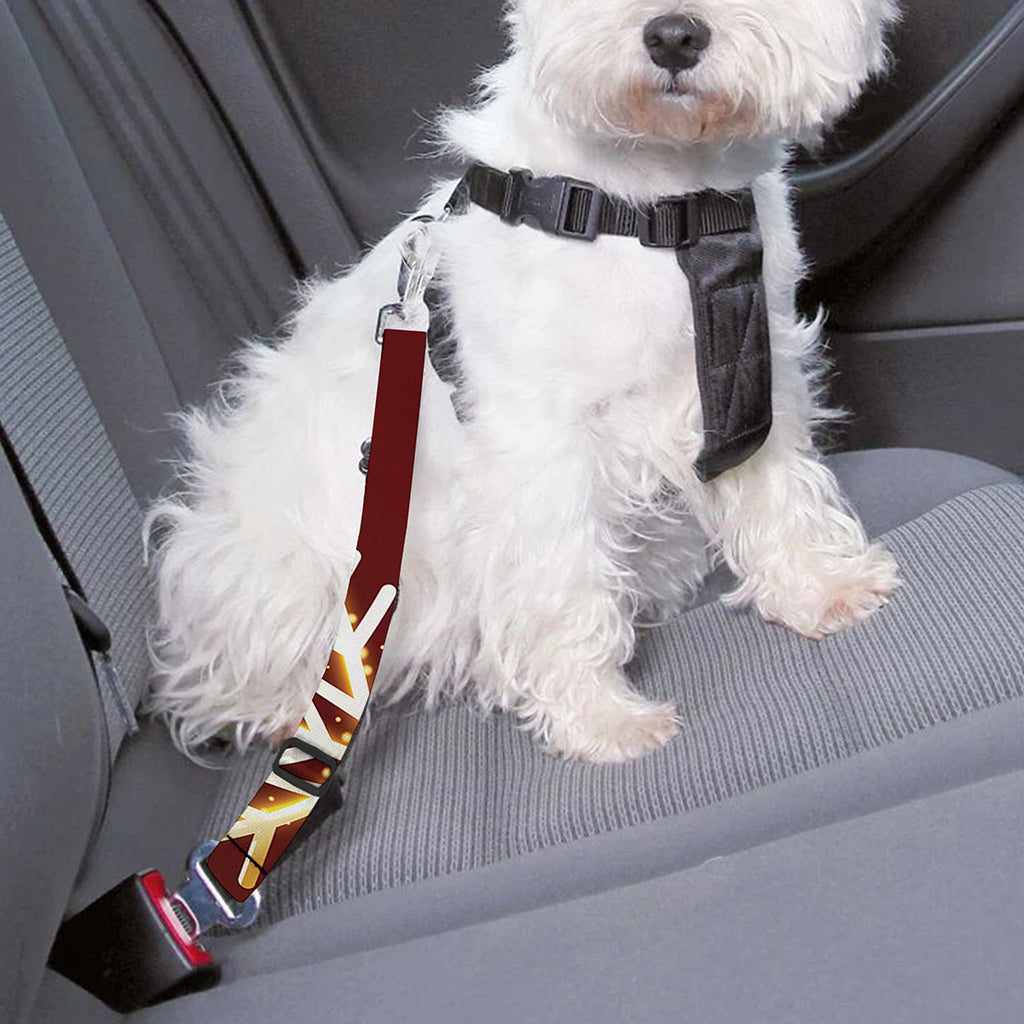Golden Snowflake Print Dog Seat Belt
