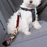 Golden Snowflake Print Dog Seat Belt