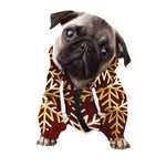 Golden Snowflake Print Dog Zip Up Hoodie