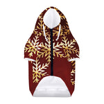 Golden Snowflake Print Dog Zip Up Hoodie