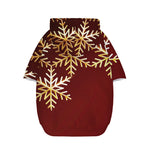Golden Snowflake Print Dog Zip Up Hoodie