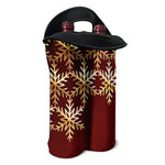 Golden Snowflake Print Double Neoprene Wine Tote