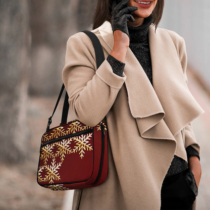 Golden Snowflake Print Double Strap Bible Bag