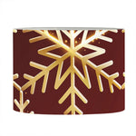 Golden Snowflake Print Drum Lamp Shade