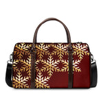 Golden Snowflake Print Duffle Bag