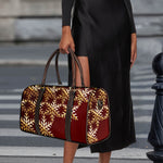Golden Snowflake Print Duffle Bag