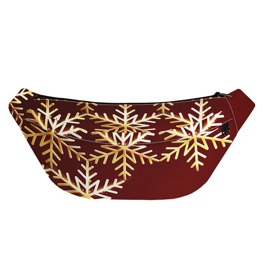 Golden Snowflake Print Fanny Pack