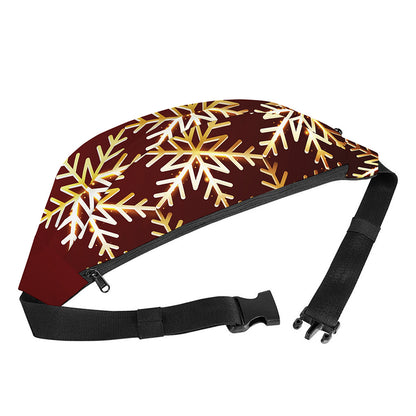 Golden Snowflake Print Fanny Pack
