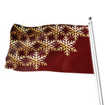 Golden Snowflake Print Flag