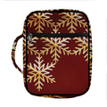 Golden Snowflake Print Front Pocket Bible Bag