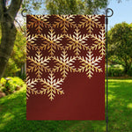 Golden Snowflake Print Garden Flag