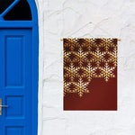 Golden Snowflake Print Garden Flag