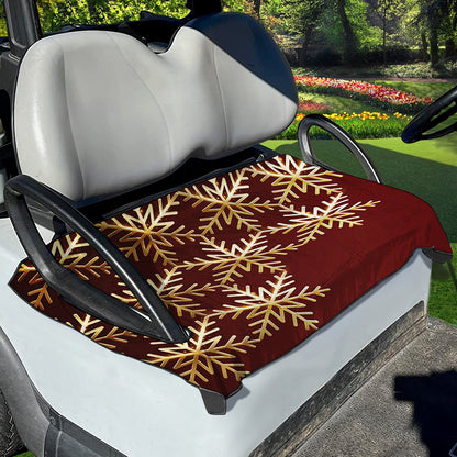 Golden Snowflake Print Golf Cart Seat Cover