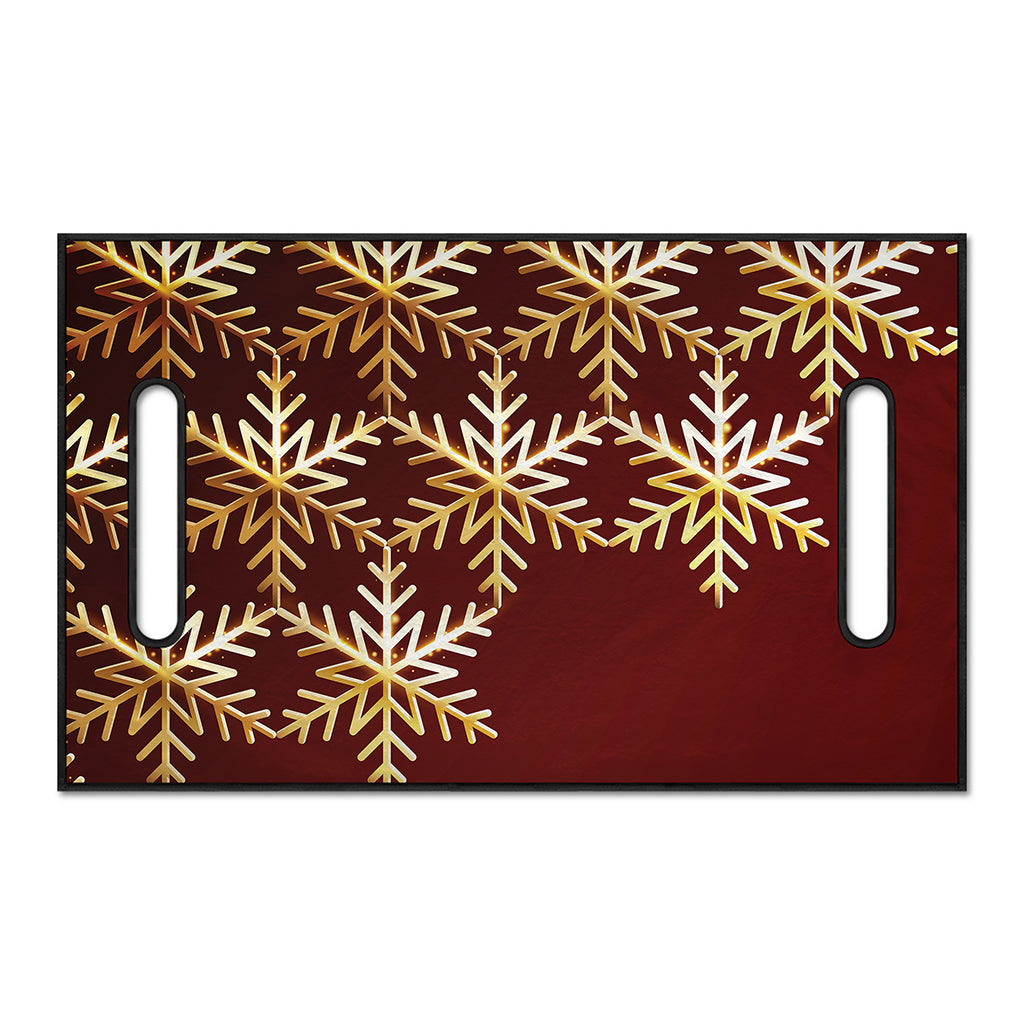 Golden Snowflake Print Golf Cart Seat Cover