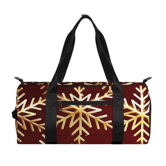 Golden Snowflake Print Gym Bag