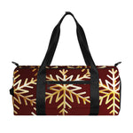 Golden Snowflake Print Gym Bag