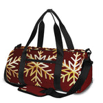 Golden Snowflake Print Gym Bag