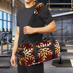 Golden Snowflake Print Gym Bag