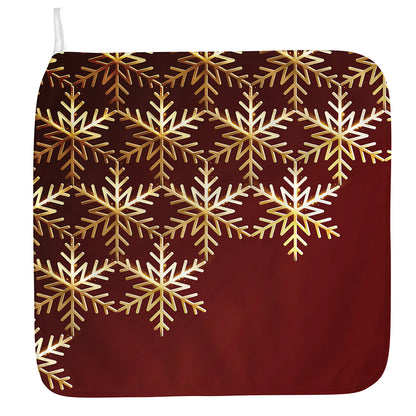 Golden Snowflake Print Hand Towel