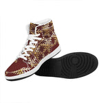 Golden Snowflake Print High Top Leather Sneakers