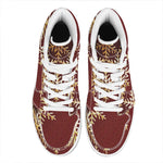 Golden Snowflake Print High Top Leather Sneakers