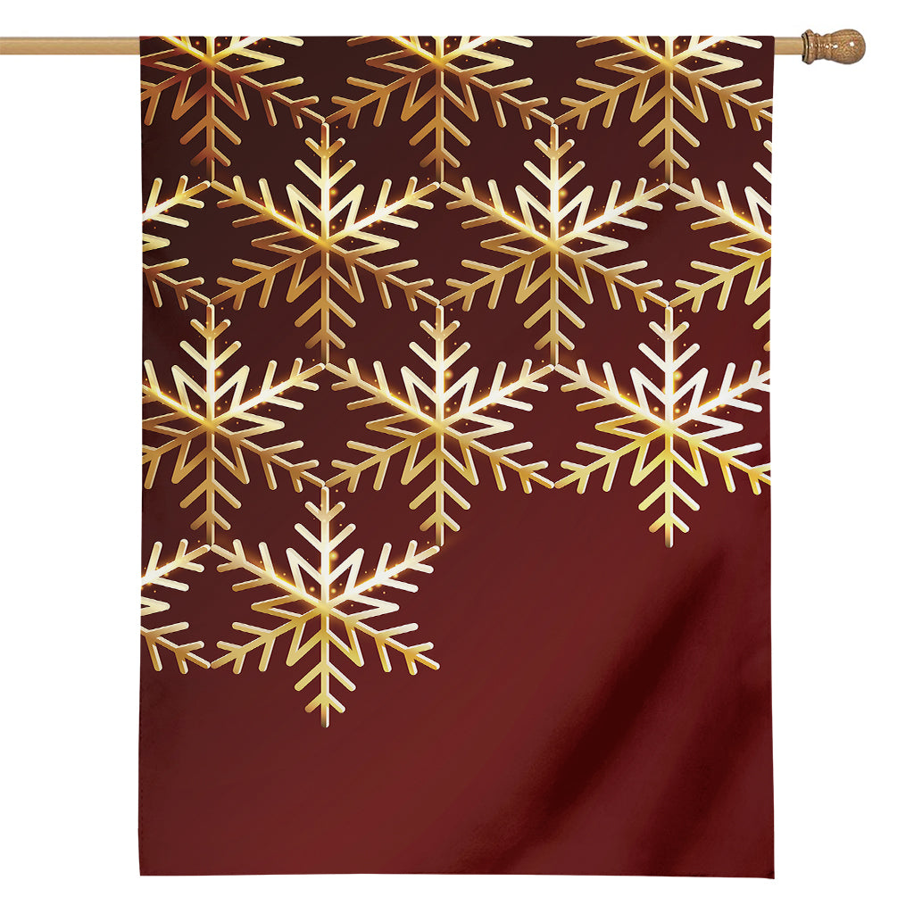 Golden Snowflake Print House Flag