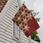 Golden Snowflake Print House Flag