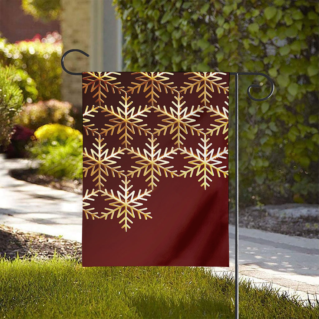Golden Snowflake Print House Flag
