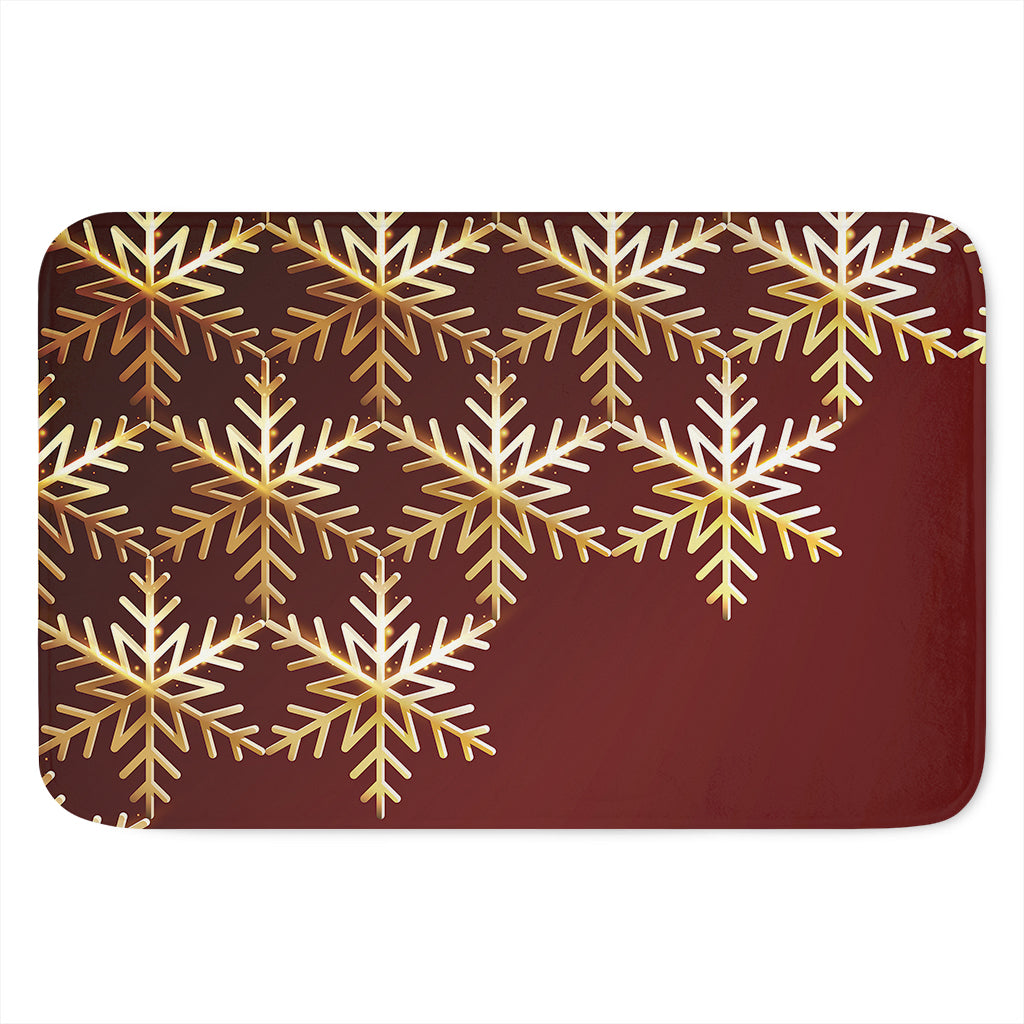 Golden Snowflake Print Indoor Door Mat