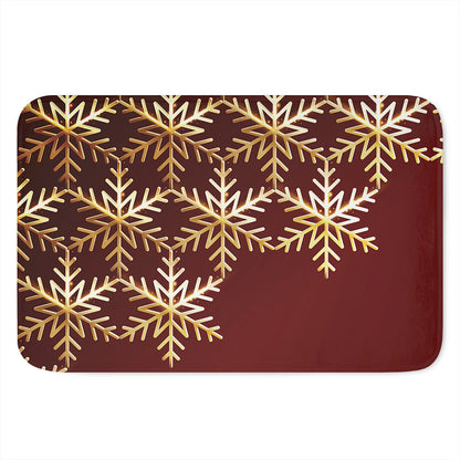 Golden Snowflake Print Indoor Door Mat