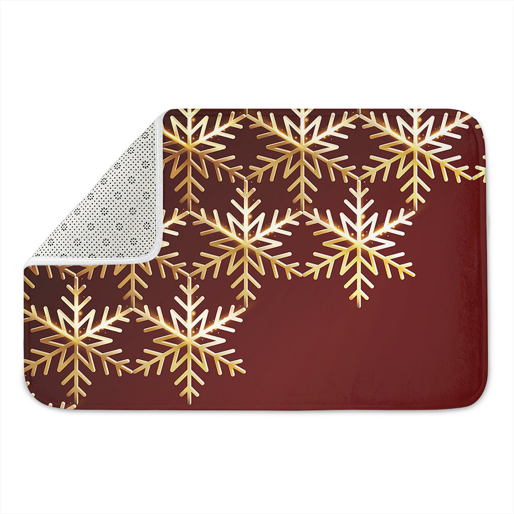 Golden Snowflake Print Indoor Door Mat