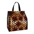 Golden Snowflake Print Insulated Lunch Tote