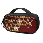 Golden Snowflake Print Insulin Cooler Travel Case