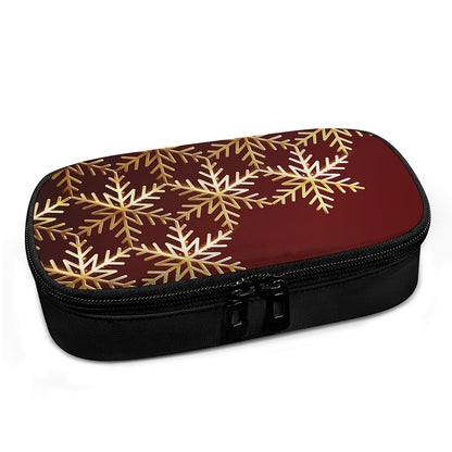 Golden Snowflake Print Insulin Cooler Travel Case