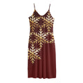Golden Snowflake Print Jersey Midi Cami Dress