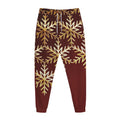 Golden Snowflake Print Jogger Pants