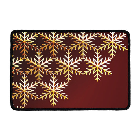 Golden Snowflake Print Kitchen Mat