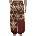 Golden Snowflake Print Lantern Pants