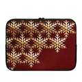 Golden Snowflake Print Laptop Sleeve