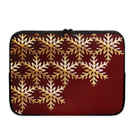 Golden Snowflake Print Laptop Sleeve