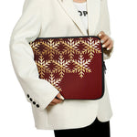 Golden Snowflake Print Laptop Sleeve