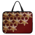 Golden Snowflake Print Laptop Sleeve With Handle