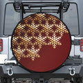 Golden Snowflake Print Leather Spare Tire Cover