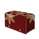 Golden Snowflake Print Leather Tissue Box Cover