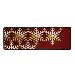 Golden Snowflake Print Long Kitchen Mat